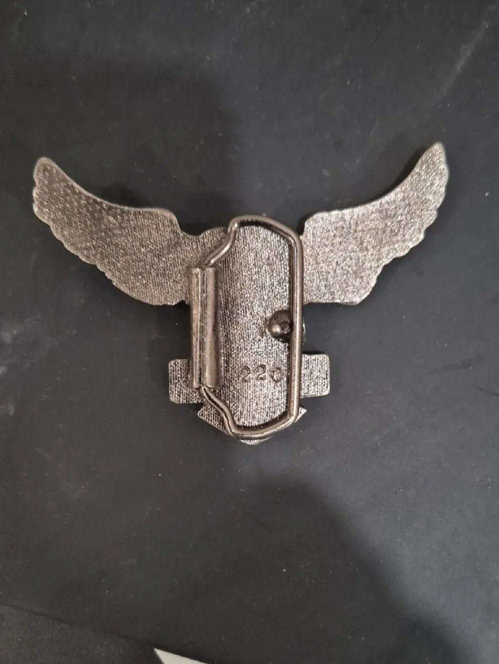 Harley-Davidson Silver Eagle Pin with Red Logo Shield